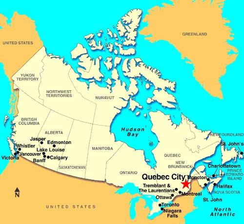 Mappa della Città di Quebec