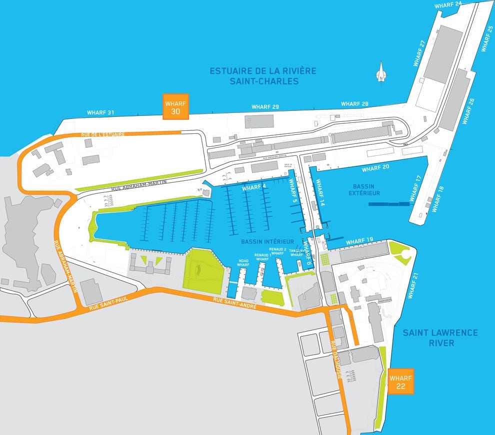 terminal delle navi da crociera Quebec City la mappa