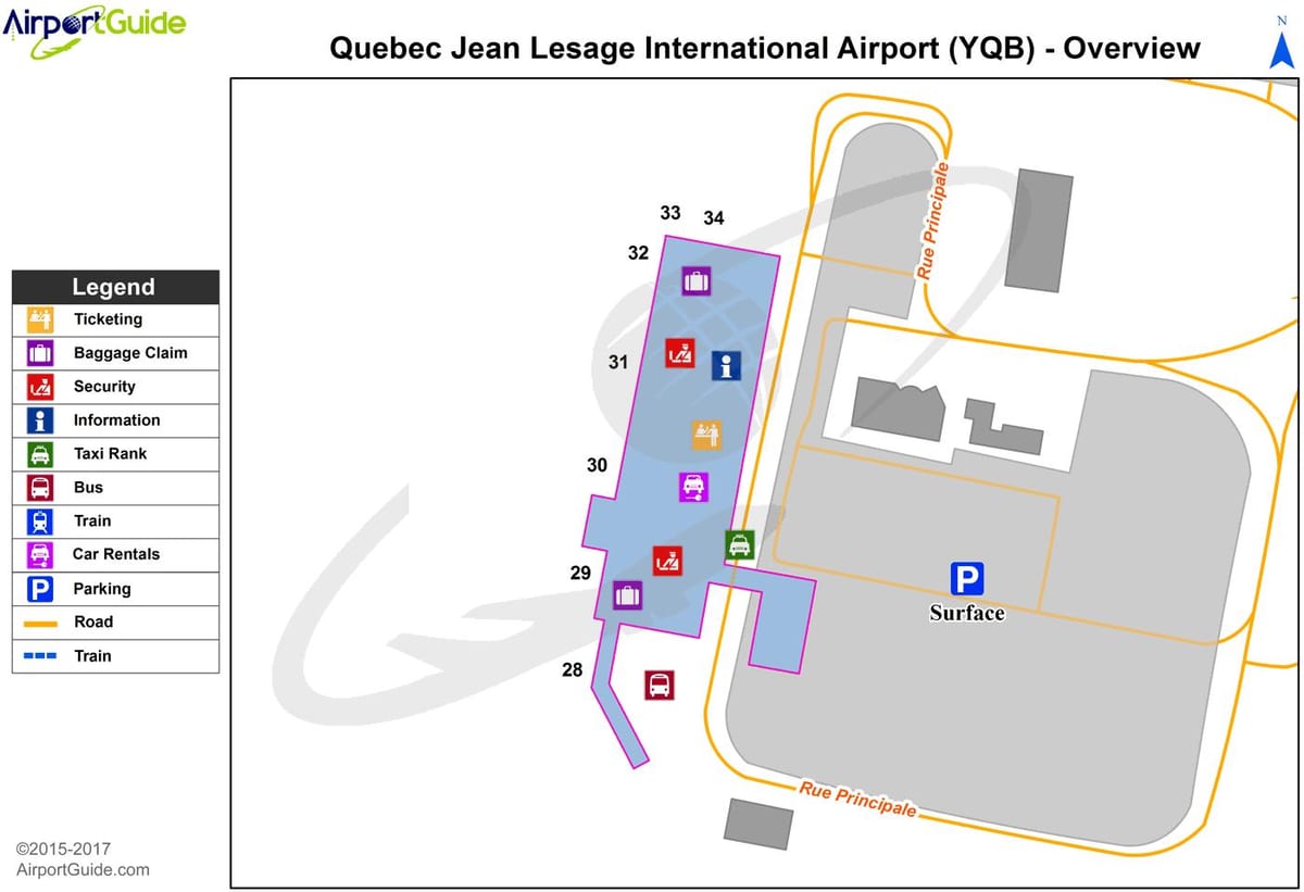 yqb aeroporto mappa