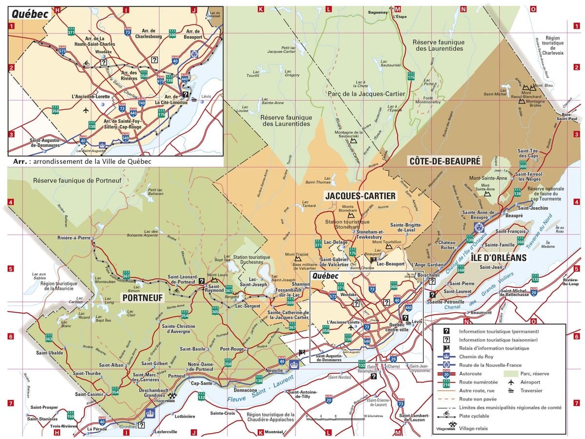 Mappa di centro di Quebec