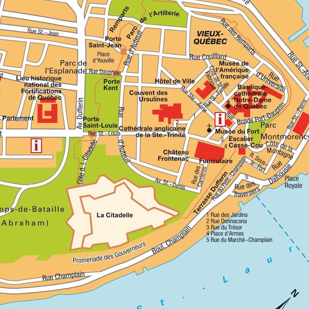 Mappa della Città di Quebec Quebec