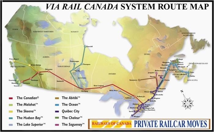 Mappa della Città di Quebec stazione ferroviaria