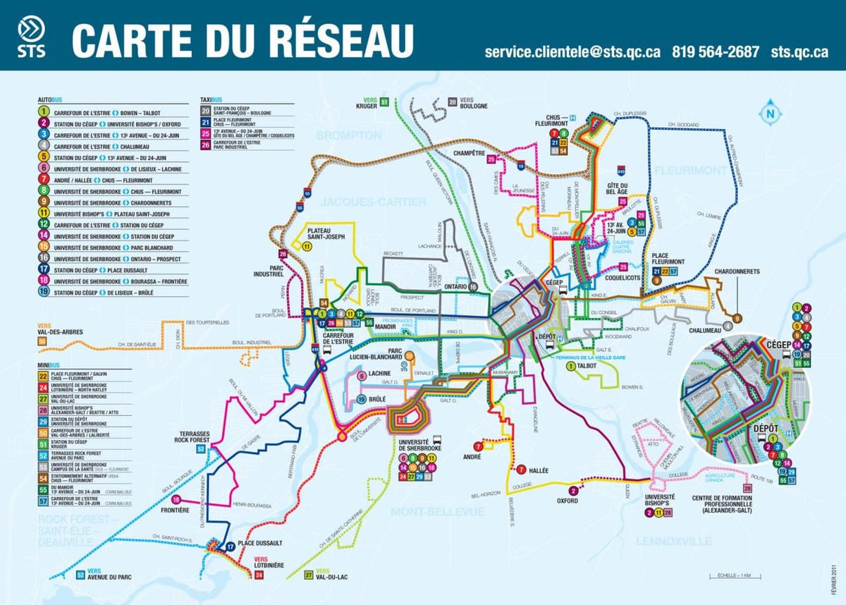 Mappa di Quebec bus