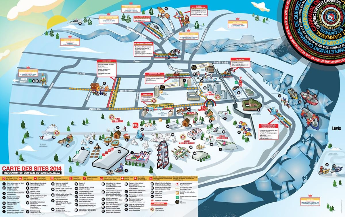 Mappa di Quebec winter carnival