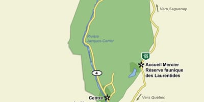 Mappa di jacques cartier, national park trail