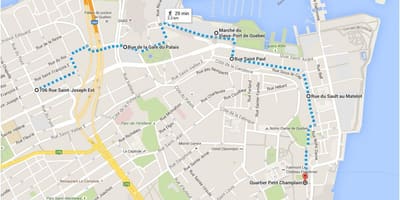 Mappa della Città di Quebec città bassa