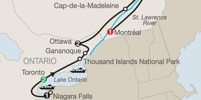 Mappa del Quebec canada città
