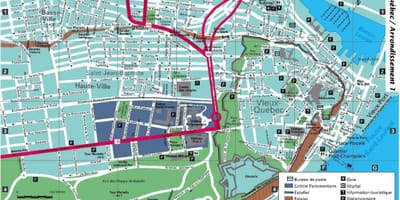 Mappa di via vecchia di Quebec City