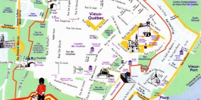 Città vecchia di Quebec City la mappa