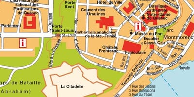 Mappa della Città di Quebec Quebec 